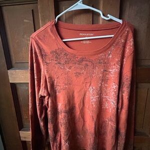 Pendleton Women's Long Sleeve Tee - Rust Red